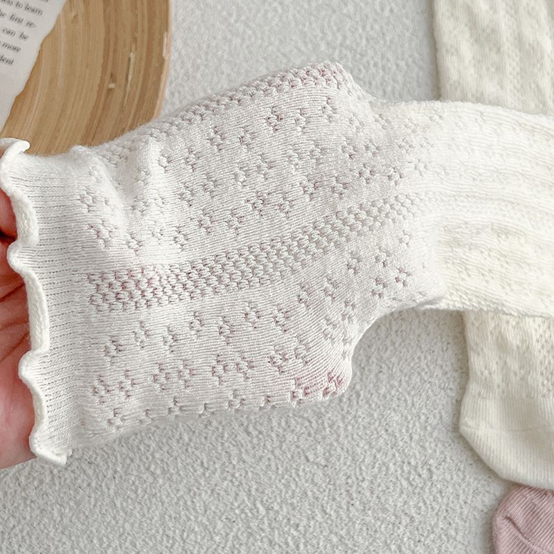 Chaussettes bébé en maille respirante à volants pour filles_voghion.com