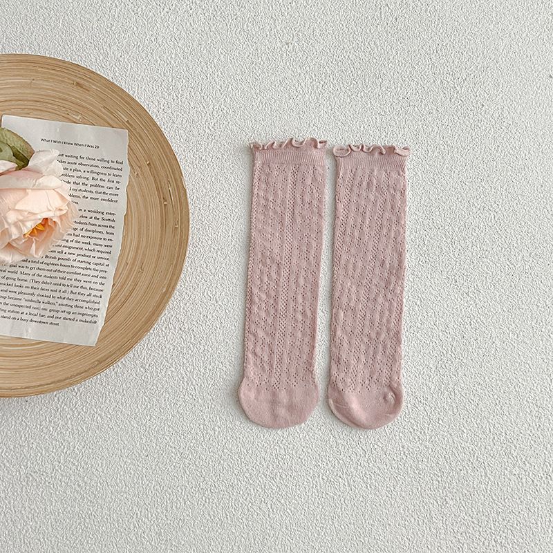 Chaussettes d'été 2024 pour bébés et petites filles, en maille fine respirante, avec de jolis volants._voghion.com
