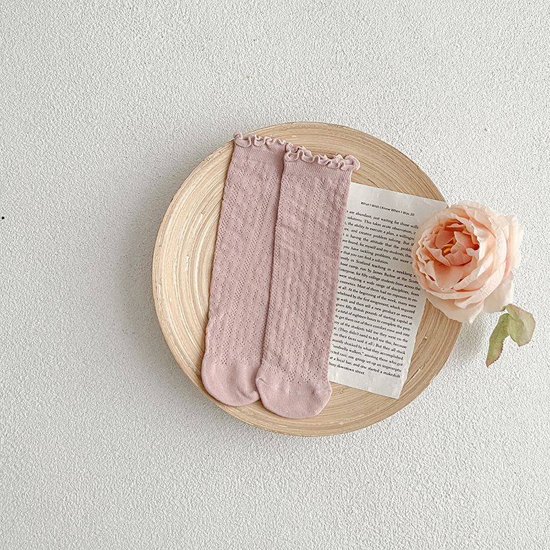 Chaussettes bébé en maille respirante à volants pour filles_voghion.com