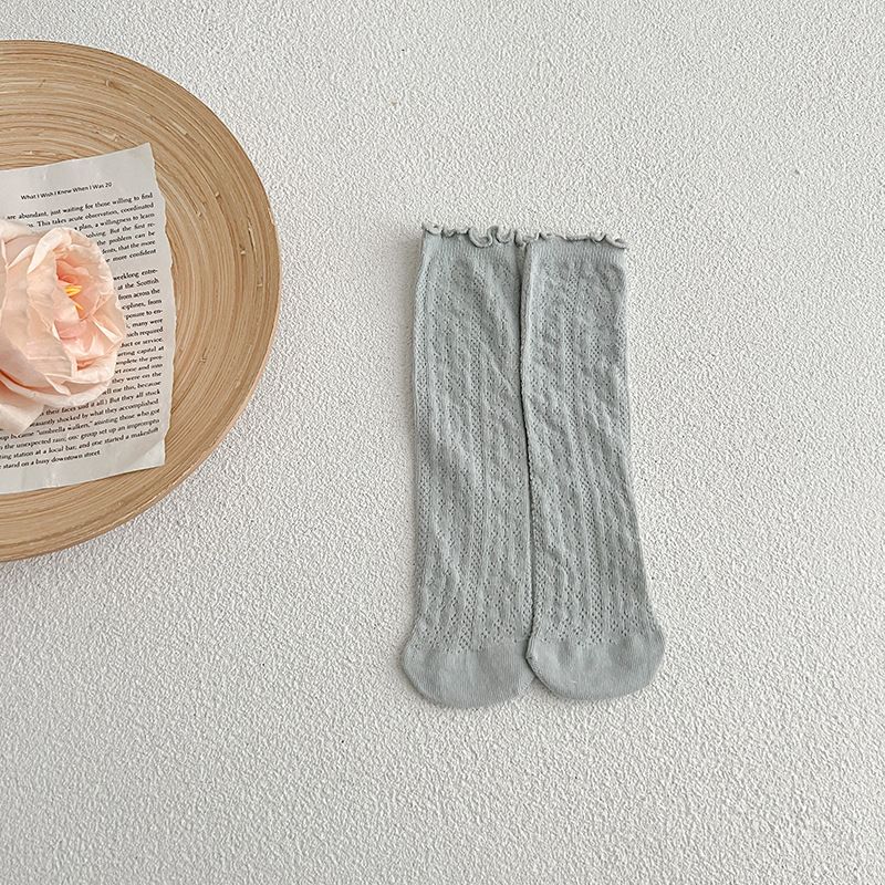 Chaussettes d'été 2024 pour bébés et petites filles, en maille fine respirante, avec de jolis volants._voghion.com