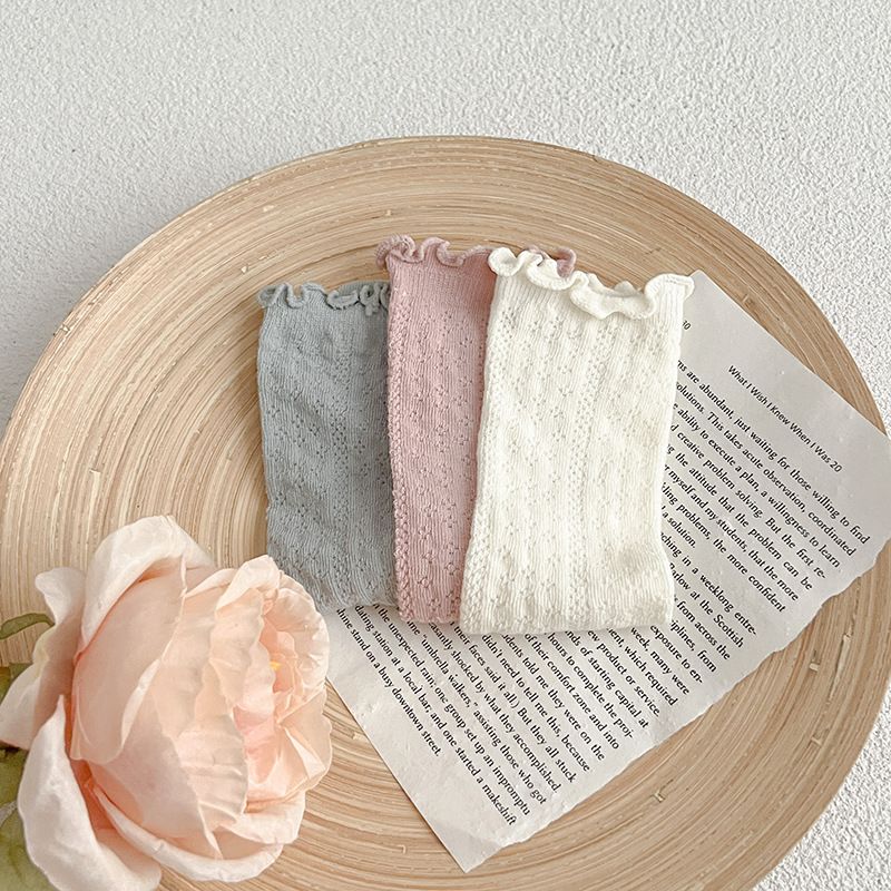 Chaussettes bébé en maille respirante à volants pour filles_voghion.com