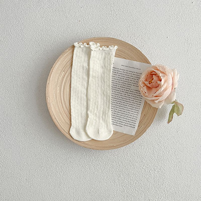 Chaussettes bébé en maille respirante à volants pour filles_voghion.com