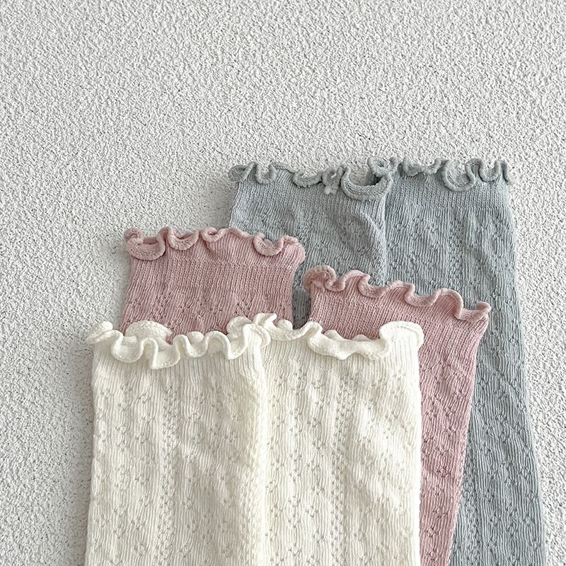 Chaussettes bébé en maille respirante à volants pour filles_voghion.com