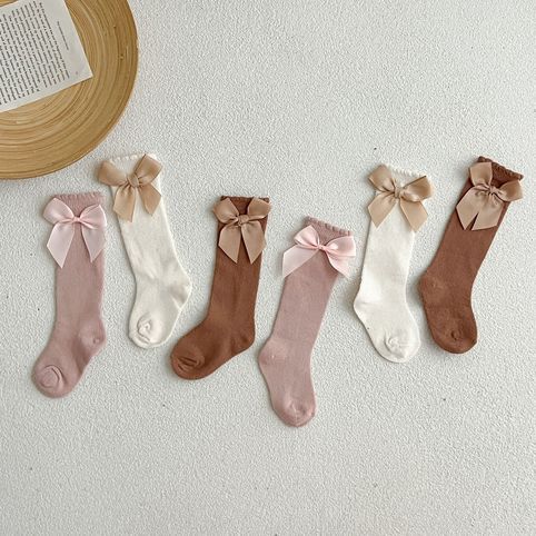 Skarpetki z kokardą dla dziewczynek w stylu casualowym_voghion.com