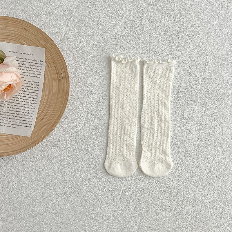 Chaussettes d'été 2024 pour bébés et petites filles, en maille fine respirante, avec de jolis volants._voghion.com