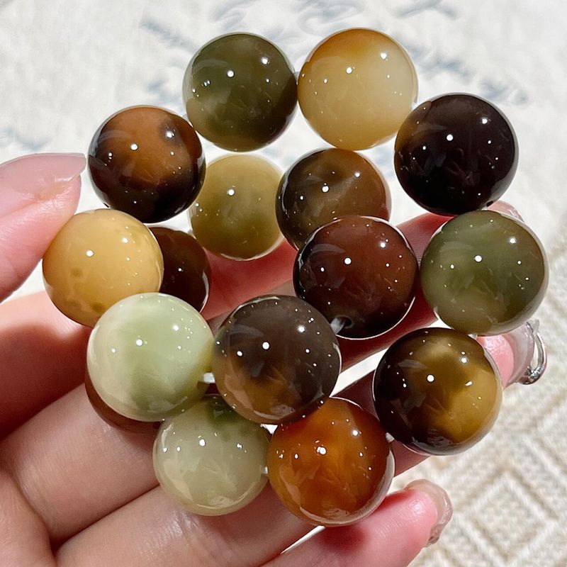 Genuine Gradient Tiger Skin Pine Flower Egg Bracelet Student Edition, Soft And Flexible Finger Play, Buddhist Beads For_voghion.com