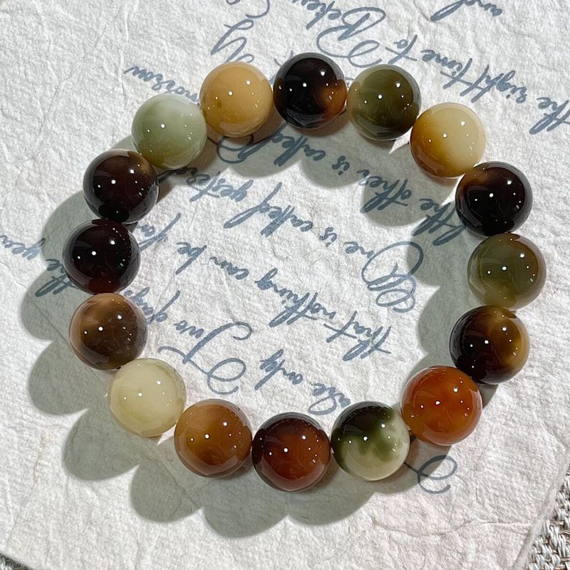 Genuine Gradient Tiger Skin Pine Flower Egg Bracelet Student Edition, Soft And Flexible Finger Play, Buddhist Beads For_voghion.com