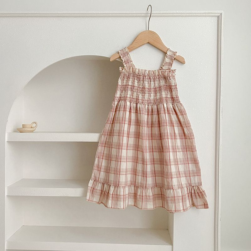 24 neue Sommer-Styles für Babymädchen, karierter Trägerstrampler, Mädchenkleid, Partnerlook für ein älteres und ein jüngeres Mädchen_voghion.com