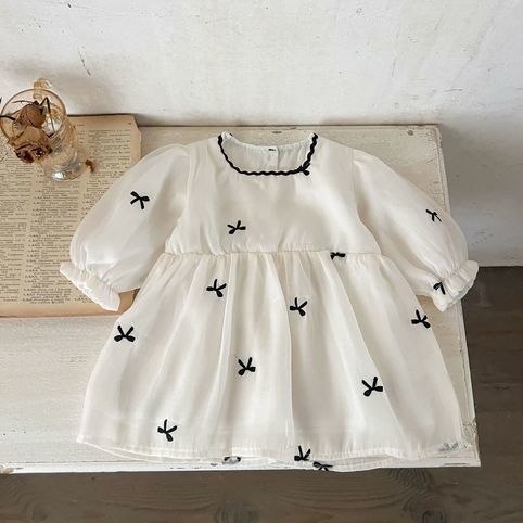 Vestido de princesa em tule para bebé menina roupa outono_voghion.com