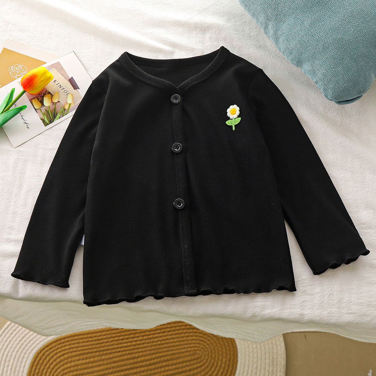 2024秋新款女童开衫甜美清新女童外套针织开衫