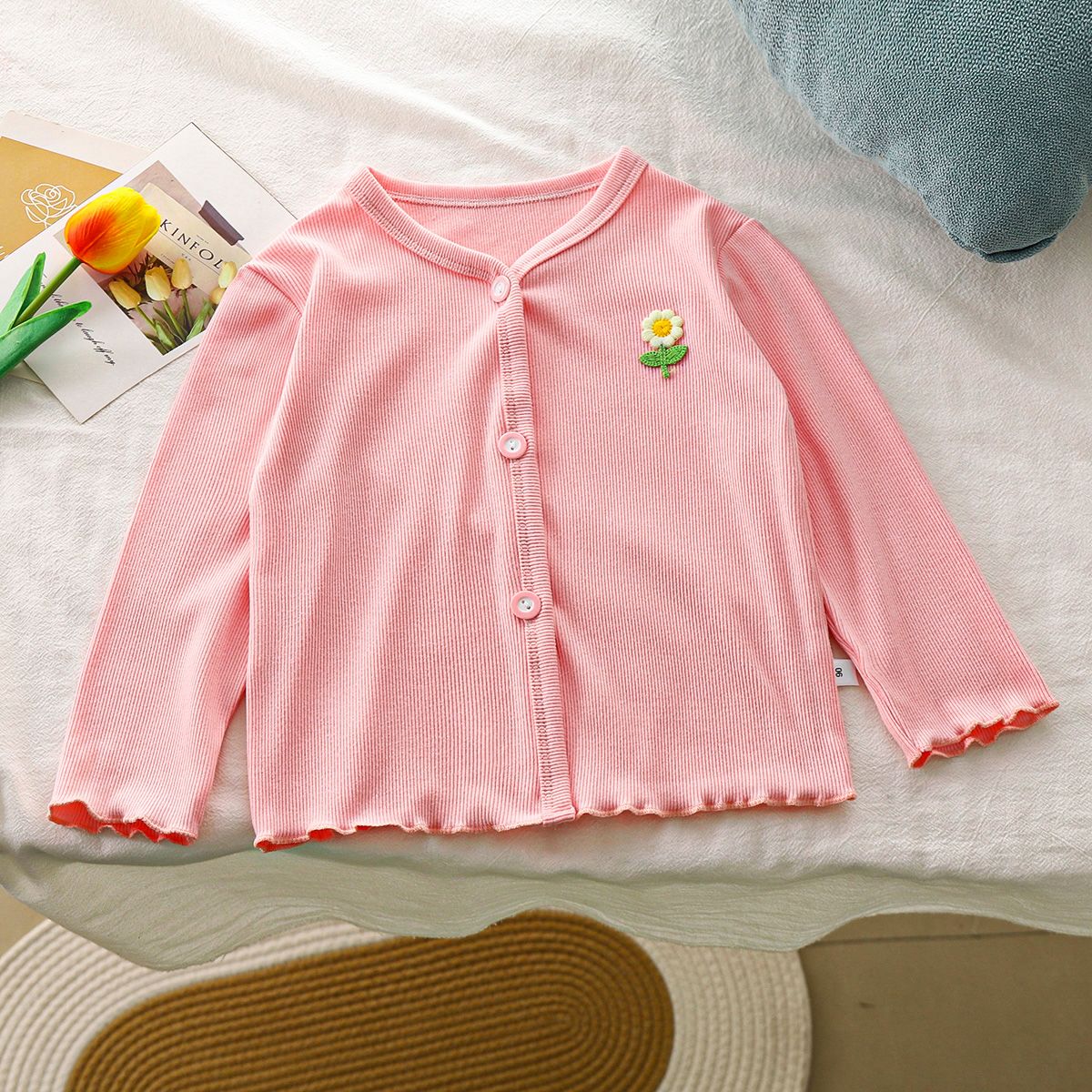 2024秋新款女童开衫甜美清新女童外套针织开衫