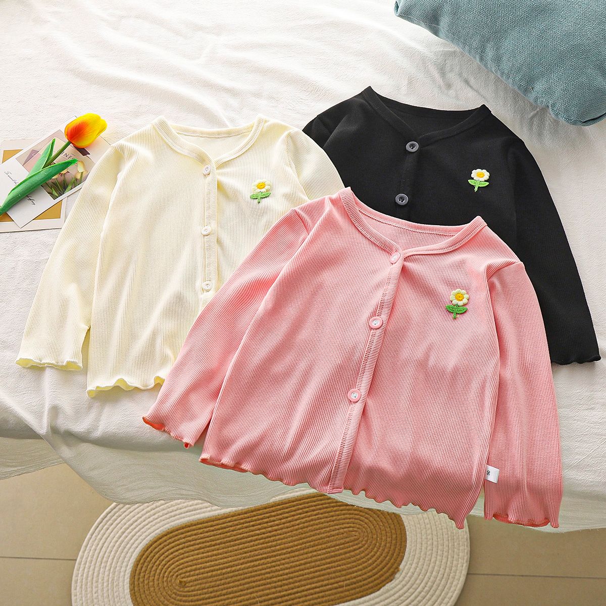 2024秋新款女童开衫甜美清新女童外套针织开衫