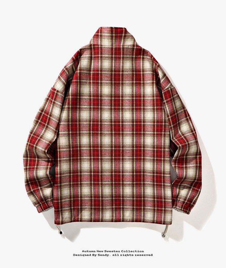 GENIOLAMODE giacca a quadri double face con revers per uomo e donna, coppia autunnale_voghion.com