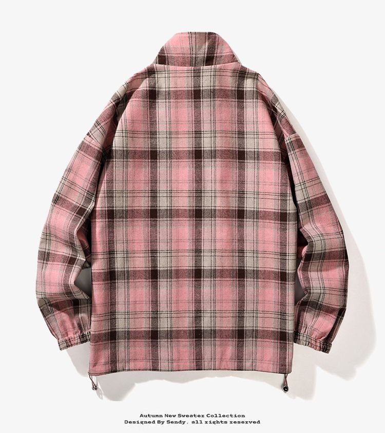 GENIOLAMODE giacca a quadri double face con revers per uomo e donna, coppia autunnale_voghion.com