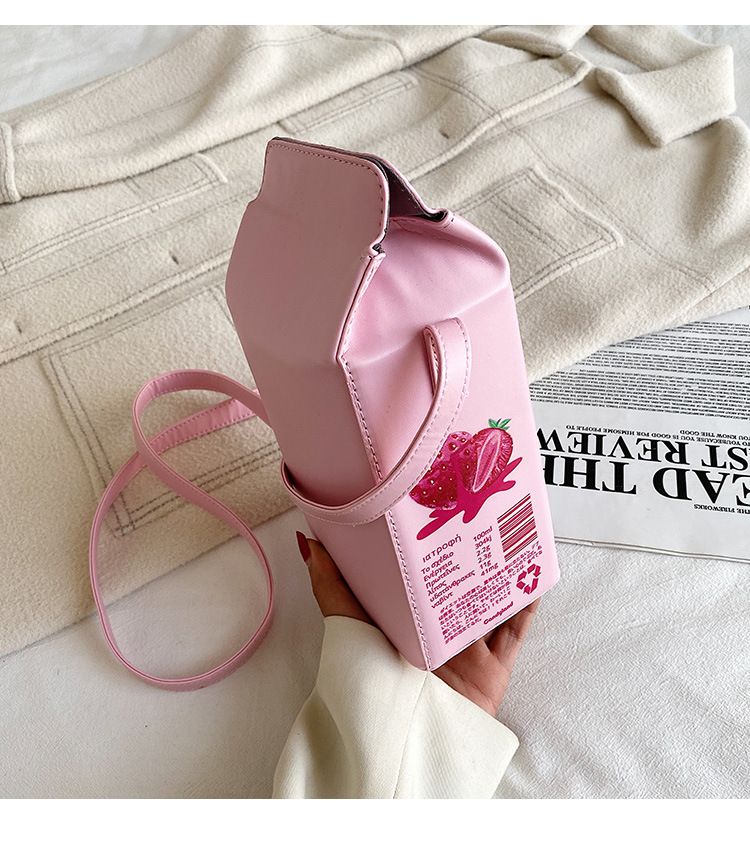 Cute Strawberry Chocolate Milk Cookie Crossbody Bag For Women_voghion.com