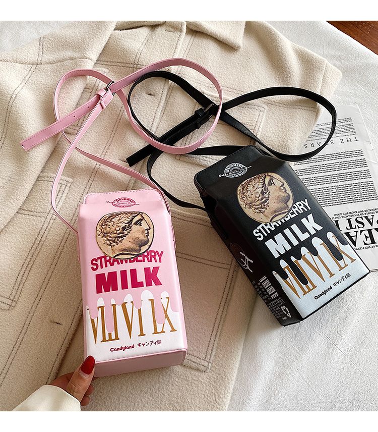 Cute Strawberry Chocolate Milk Cookie Crossbody Bag For Women_voghion.com
