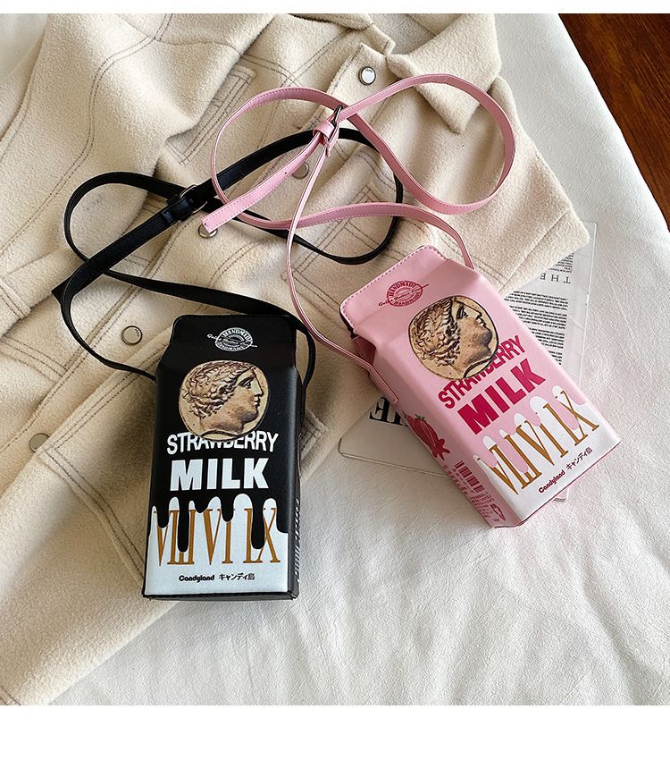 Cute Strawberry Chocolate Milk Cookie Crossbody Bag For Women_voghion.com