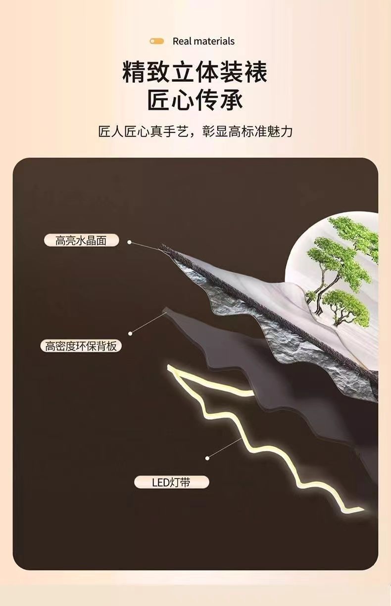 三清祖师爷画像挂画新中式中堂背景墙装饰画道家观神像供奉壁画灯 detail 1