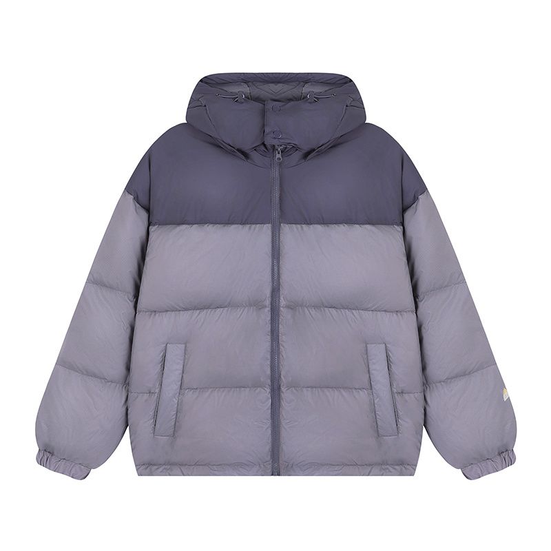 OWOX Kapuzenjacke mit abnehmbarer Kapuze, Color-Block, 90 Weiß, Enten-Paar-Daunenjacke, Wintermantel für Damen, kältebeständig, warm und dick gefüttert_voghion.com