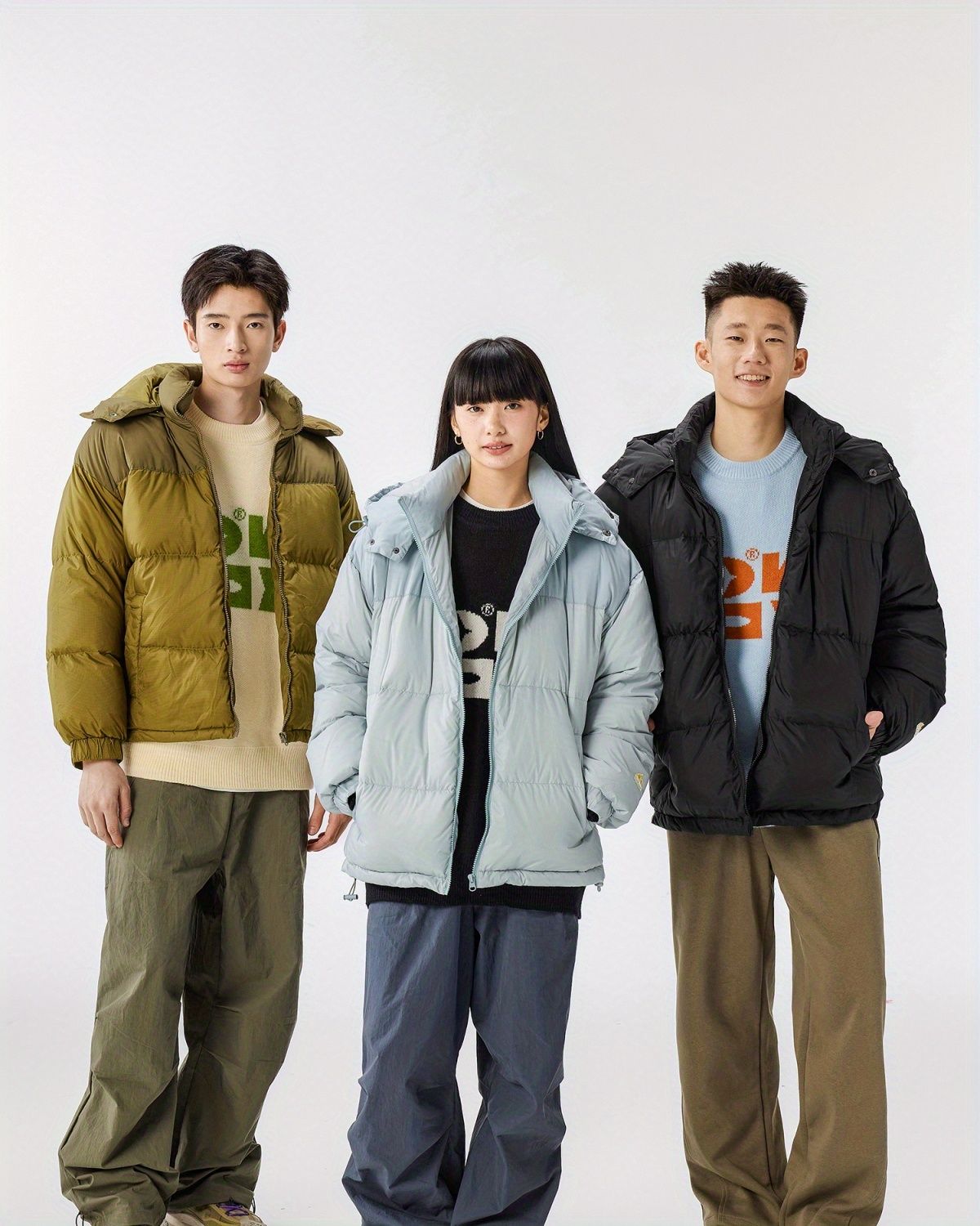 OWOX Kapuzenjacke mit abnehmbarer Kapuze, Color-Block, 90 Weiß, Enten-Paar-Daunenjacke, Wintermantel für Damen, kältebeständig, warm und dick gefüttert_voghion.com