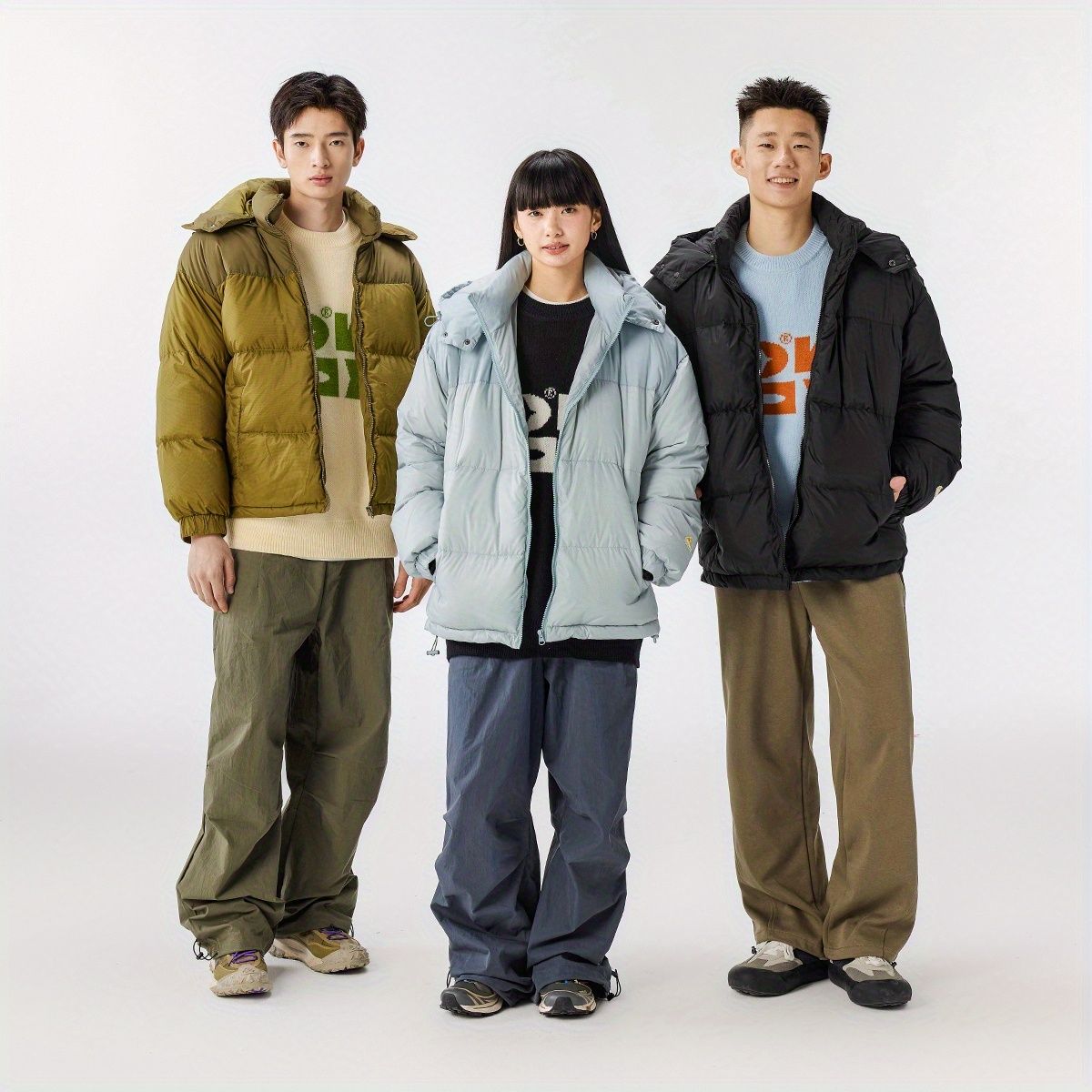 OWOX Kapuzenjacke mit abnehmbarer Kapuze, Color-Block, 90 Weiß, Enten-Paar-Daunenjacke, Wintermantel für Damen, kältebeständig, warm und dick gefüttert_voghion.com