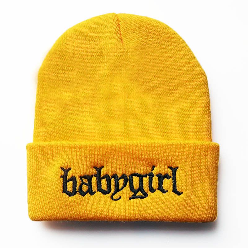 Varm stickad mössa broderad unisex höst vintermössa_voghion.com