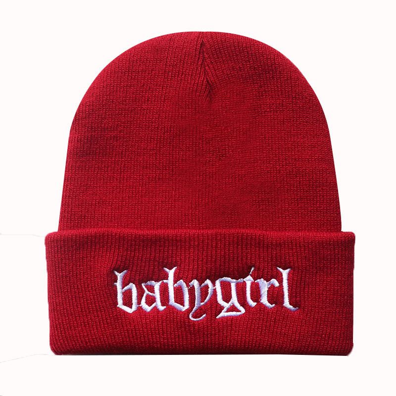 Varm stickad mössa broderad unisex höst vintermössa_voghion.com