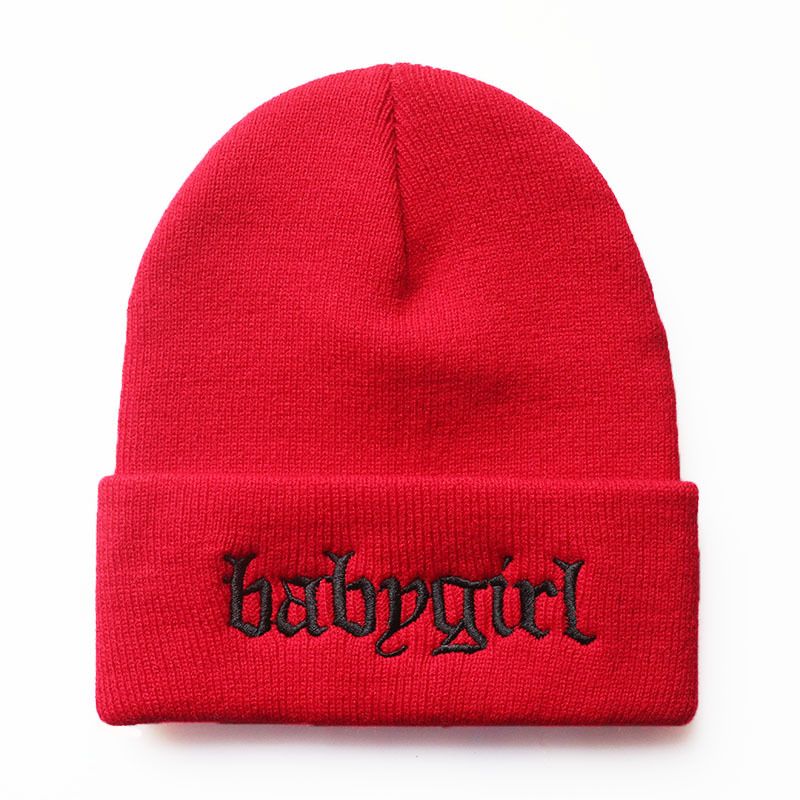 Varm stickad mössa broderad unisex höst vintermössa_voghion.com