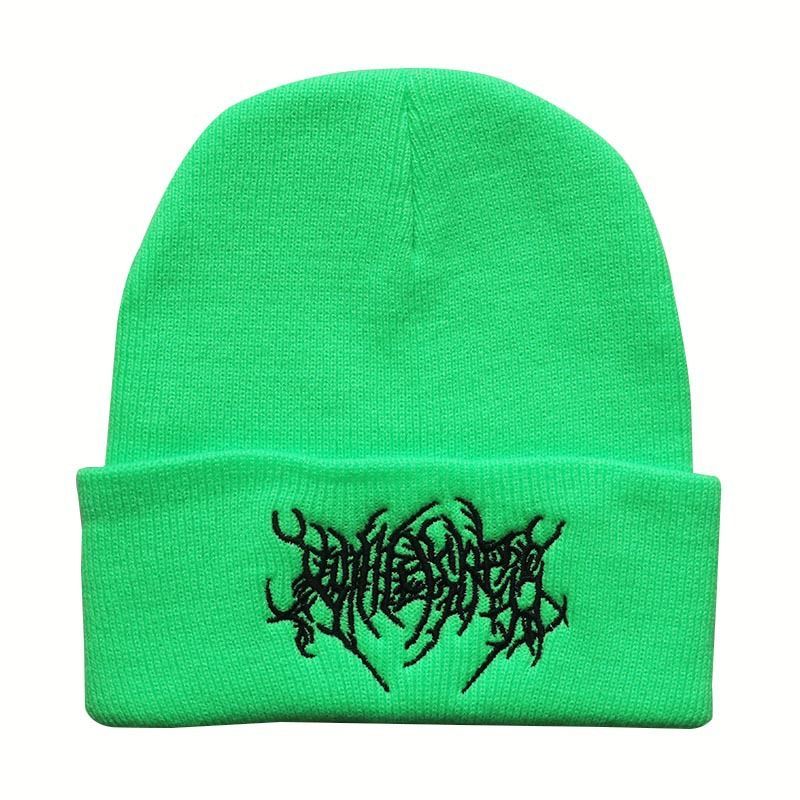 Autumn Winter Unisex Student Fashion Trendy Hip-Hop Punk Style Embroidered Knitted Wool Outdoor Sports Warm Hat_voghion.com