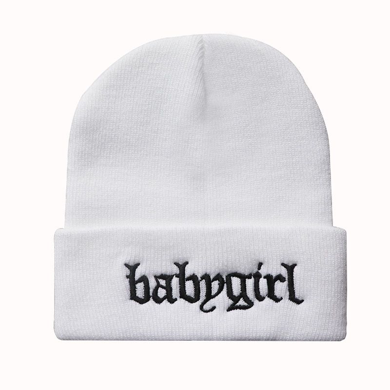Varm stickad mössa broderad unisex höst vintermössa_voghion.com
