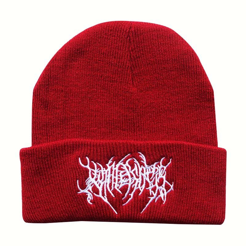 Autumn Winter Unisex Student Fashion Trendy Hip-Hop Punk Style Embroidered Knitted Wool Outdoor Sports Warm Hat_voghion.com