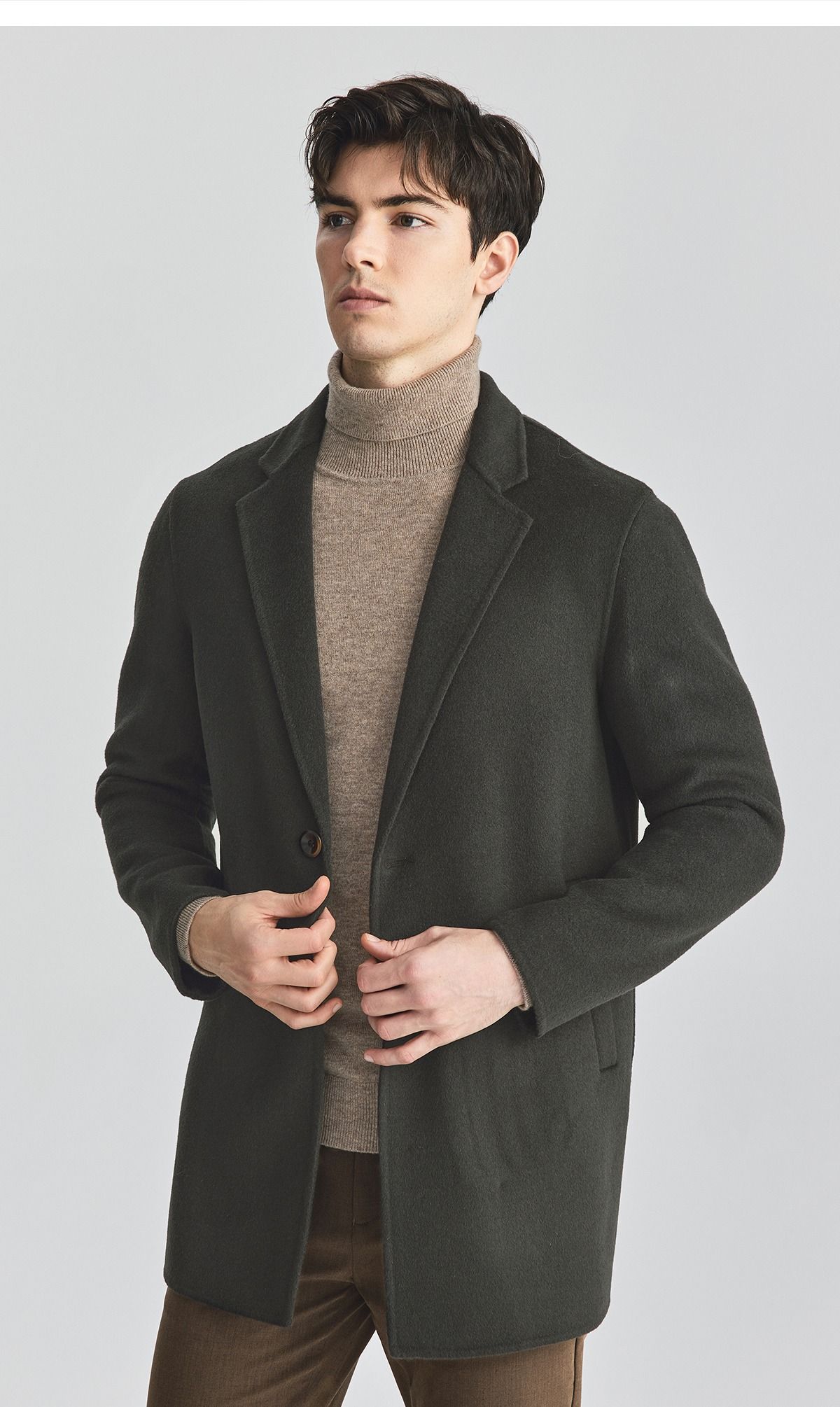 MindBridge winter Woollen cloth Windbreaker man tailored collar Wool loose coat 24 The new tailored collar wool overcoat