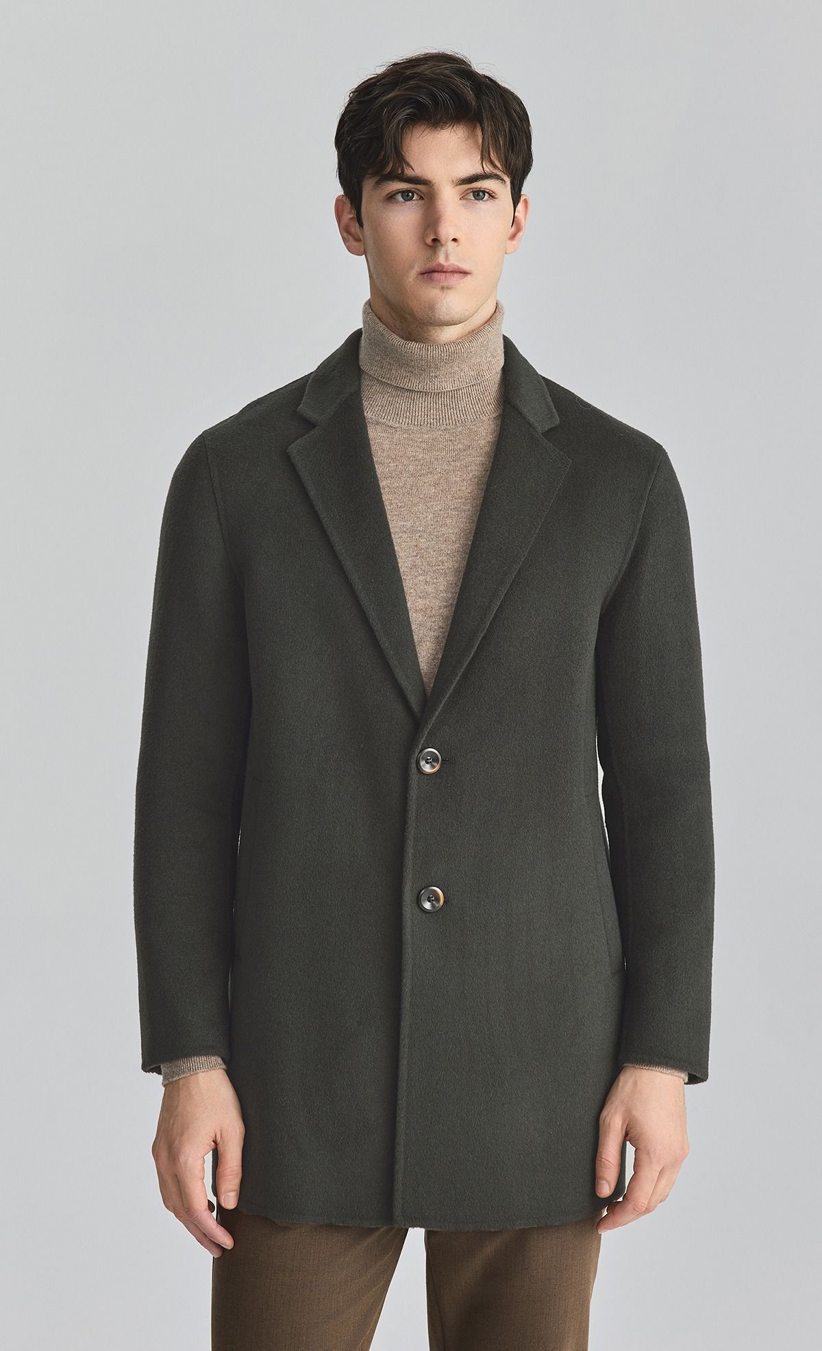 MindBridge winter Woollen cloth Windbreaker man tailored collar Wool loose coat 24 The new tailored collar wool overcoat