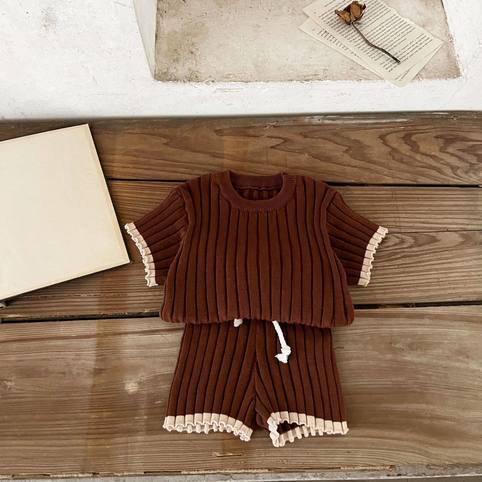 Komplet sweter i szorty dla niemowląt w stylu casual_voghion.com