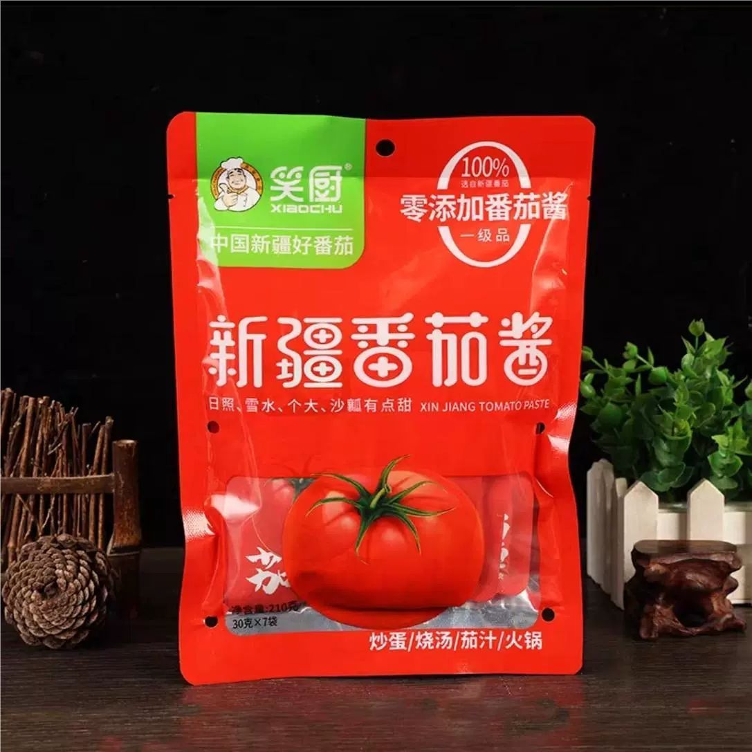 新疆笑厨番茄酱210g袋装0脂肪儿童无添加家用番茄酱小包装30g