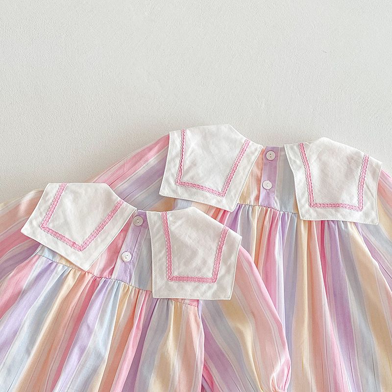 Mädchen Langarm Kleid Für Frühling Mit Spitze Und Schleife_voghion.com