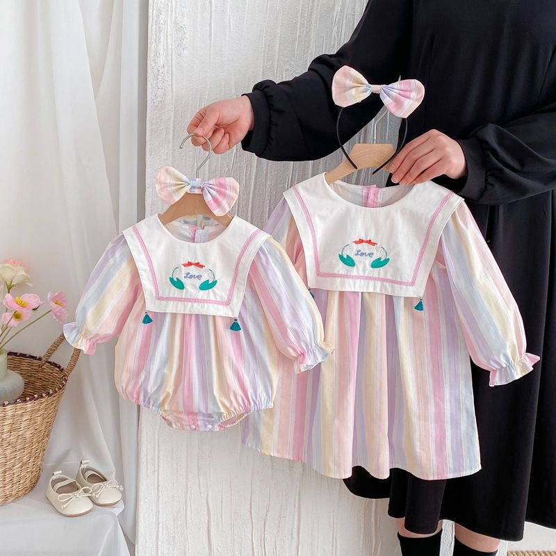 Mädchen Langarm Kleid Für Frühling Mit Spitze Und Schleife_voghion.com