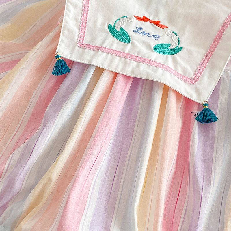 Mädchen Langarm Kleid Für Frühling Mit Spitze Und Schleife_voghion.com
