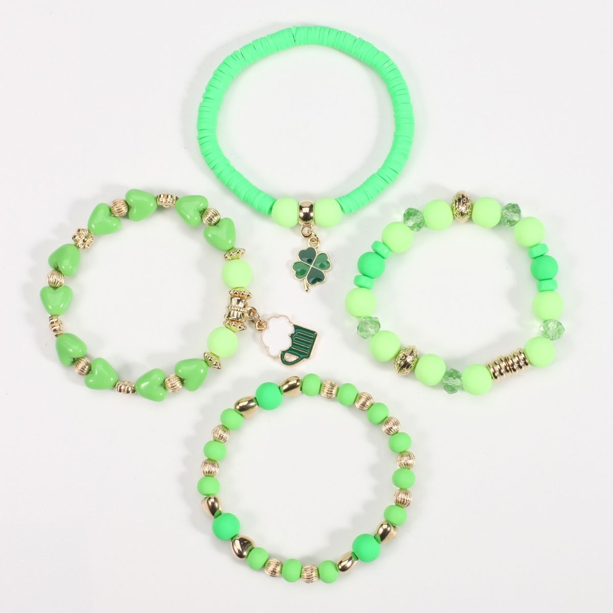 Conjunto de pulseiras com berloques são patrício para sorte_voghion.com