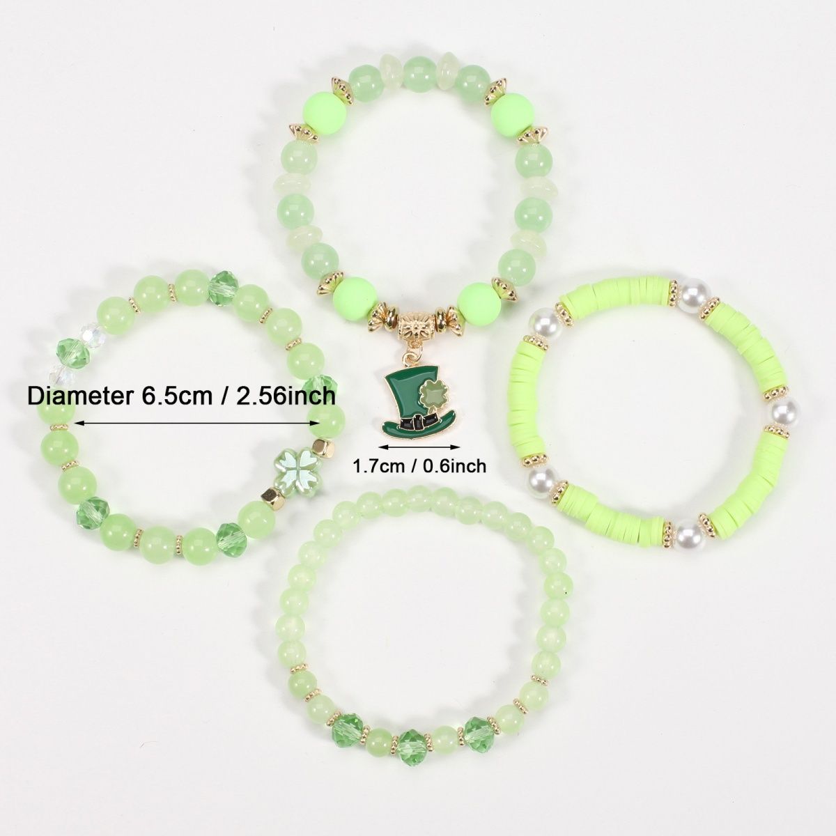 Conjunto de pulseiras com berloques são patrício para sorte_voghion.com