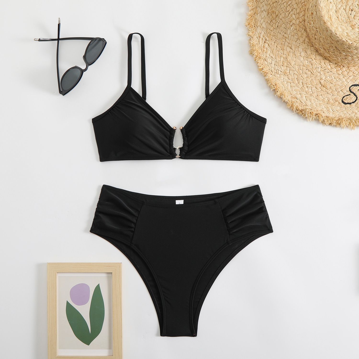Solid Colour Triangle Bikini For Women Sexy Two-piece Swimsuit_voghion.com