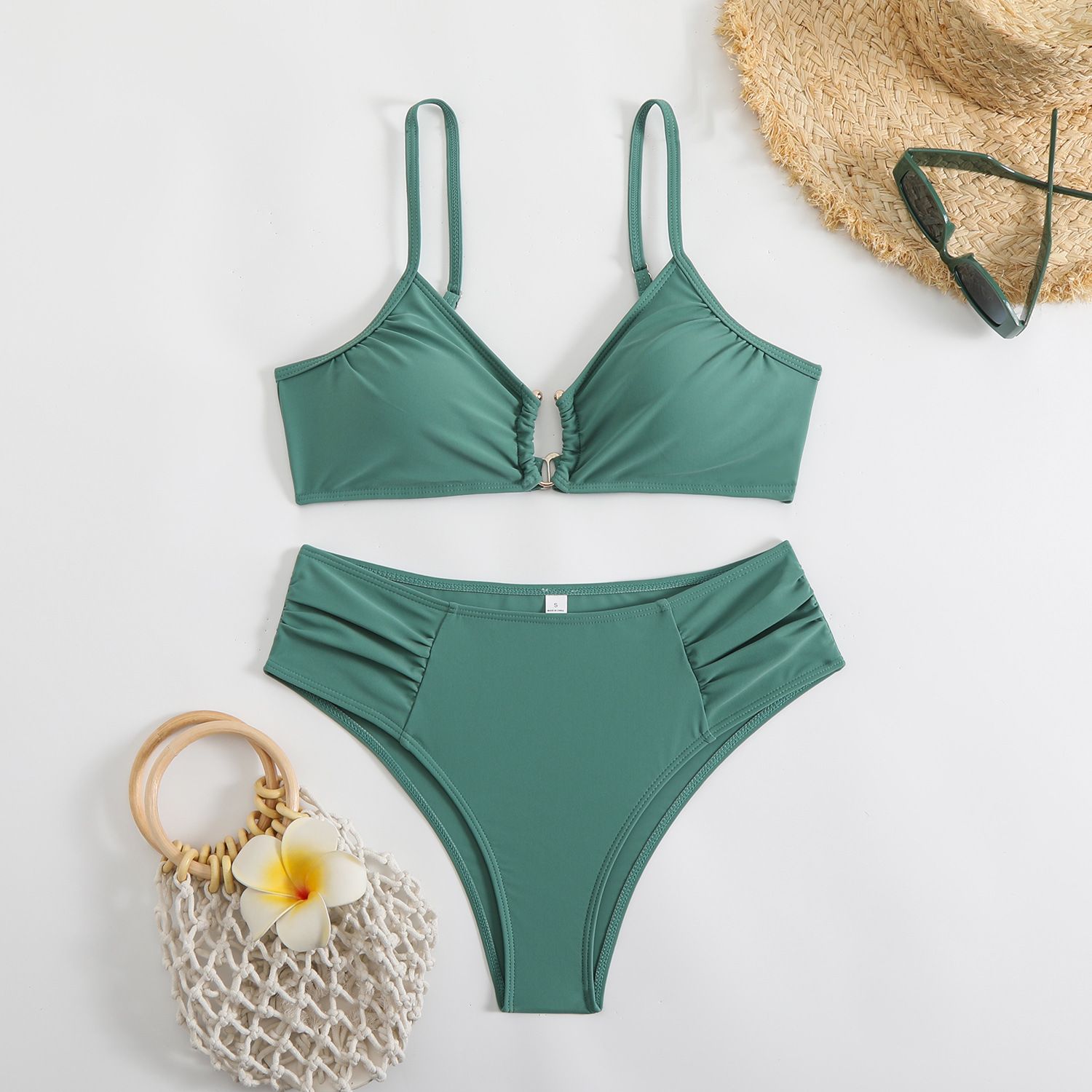 Solid Colour Triangle Bikini For Women Sexy Two-piece Swimsuit_voghion.com