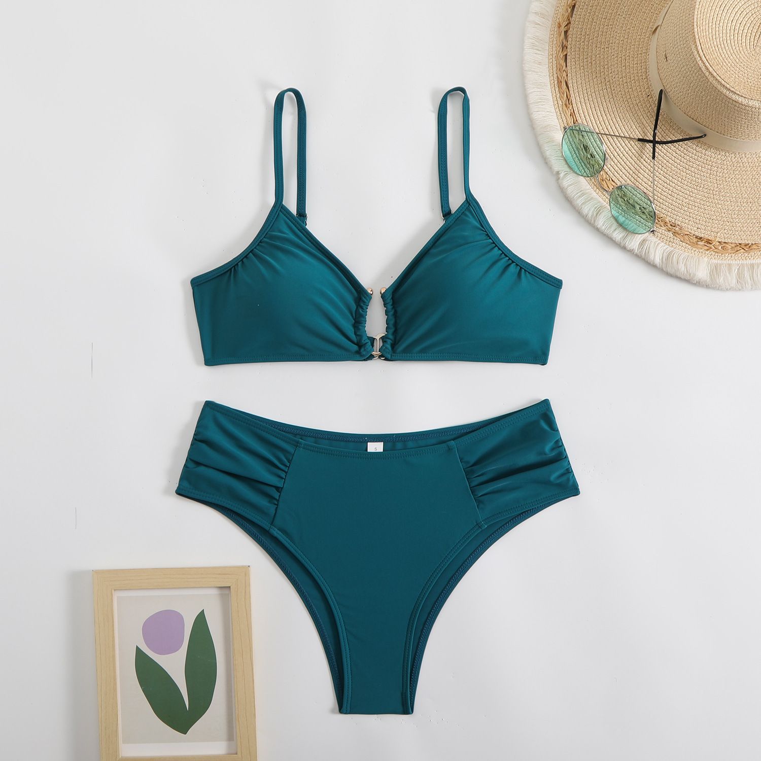 Solid Colour Triangle Bikini For Women Sexy Two-piece Swimsuit_voghion.com