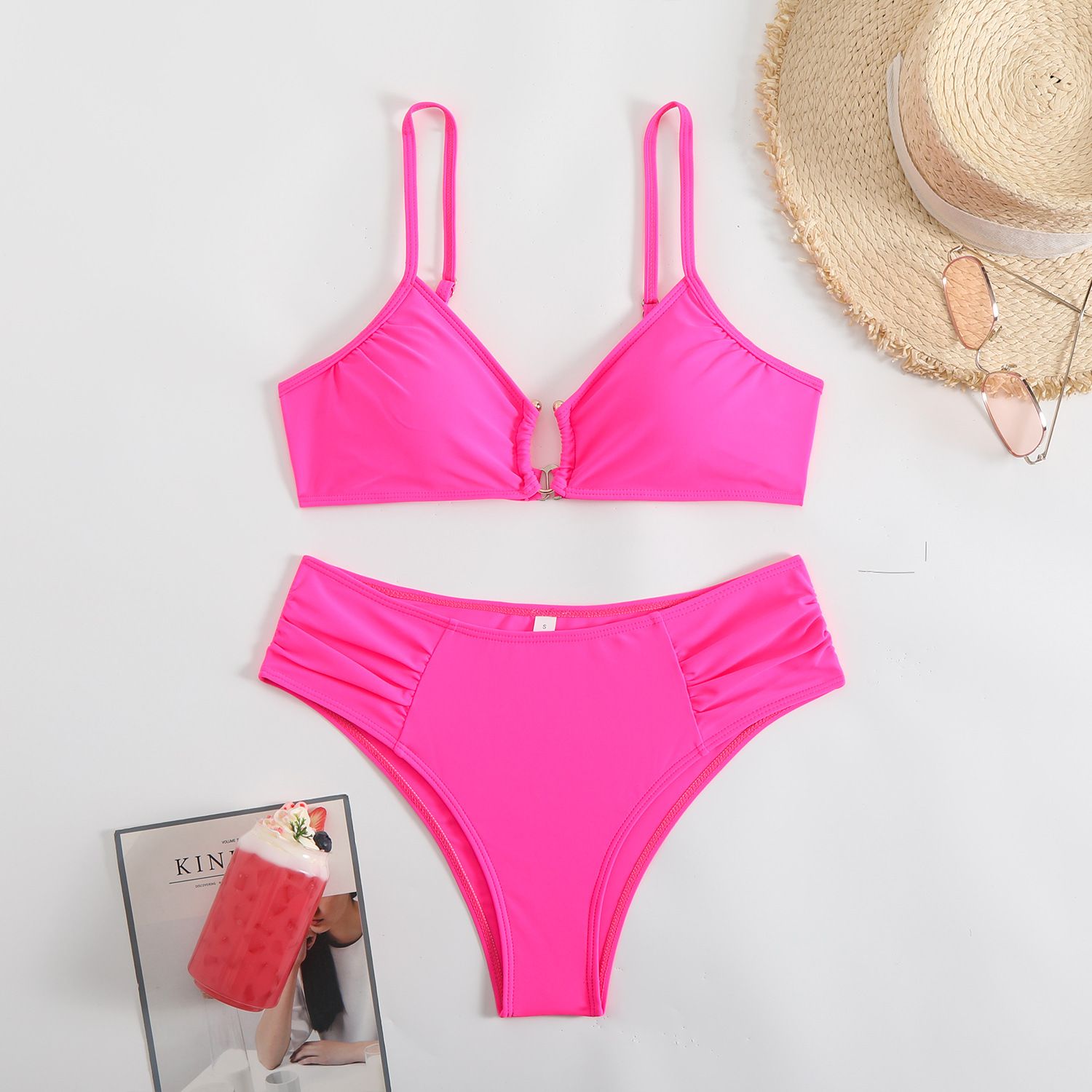 Solid Colour Triangle Bikini For Women Sexy Two-piece Swimsuit_voghion.com