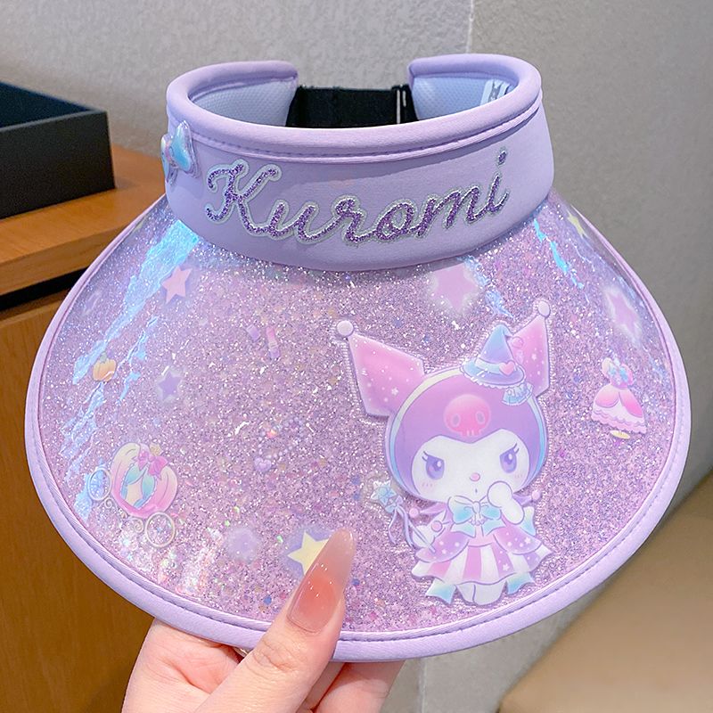 库洛米儿童帽子遮阳春夏款2025新太阳帽女童宝宝防晒帽空顶大帽檐