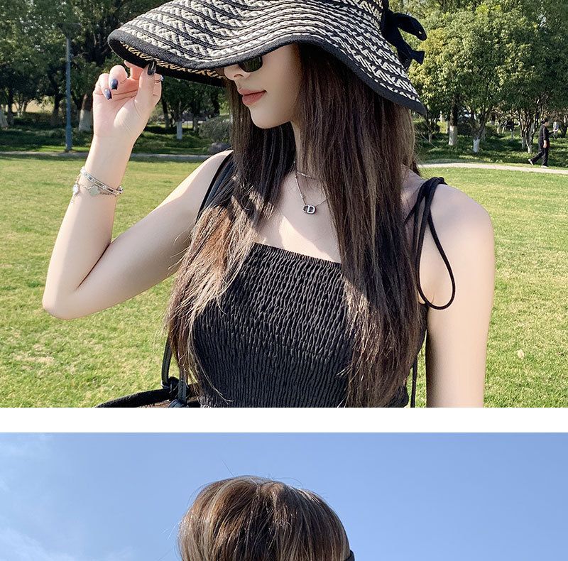 Faltbarer Reisehut mit großer Krempe und offenem Oberteil für Damen, neuer Sommersonnenhut mit UV-Schutz, atmungsaktiver Strohhut_voghion.com