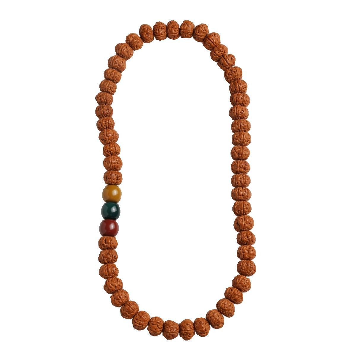Piccole perle di preghiera Rudraksha naturali per uomo e donna, perle decorative buddiste rosse e verdi a forma di lampada, da tenere in mano._voghion.com
