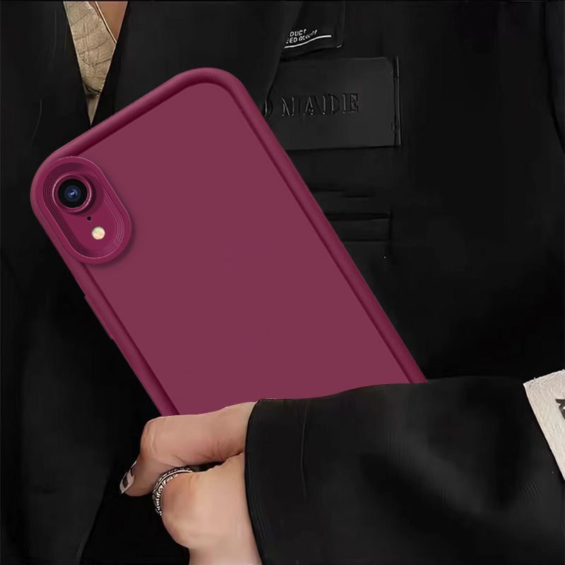 苹果XR手机壳iPhoneXR硅胶纯色全包阶梯防摔高级简约创意软壳男 图 4