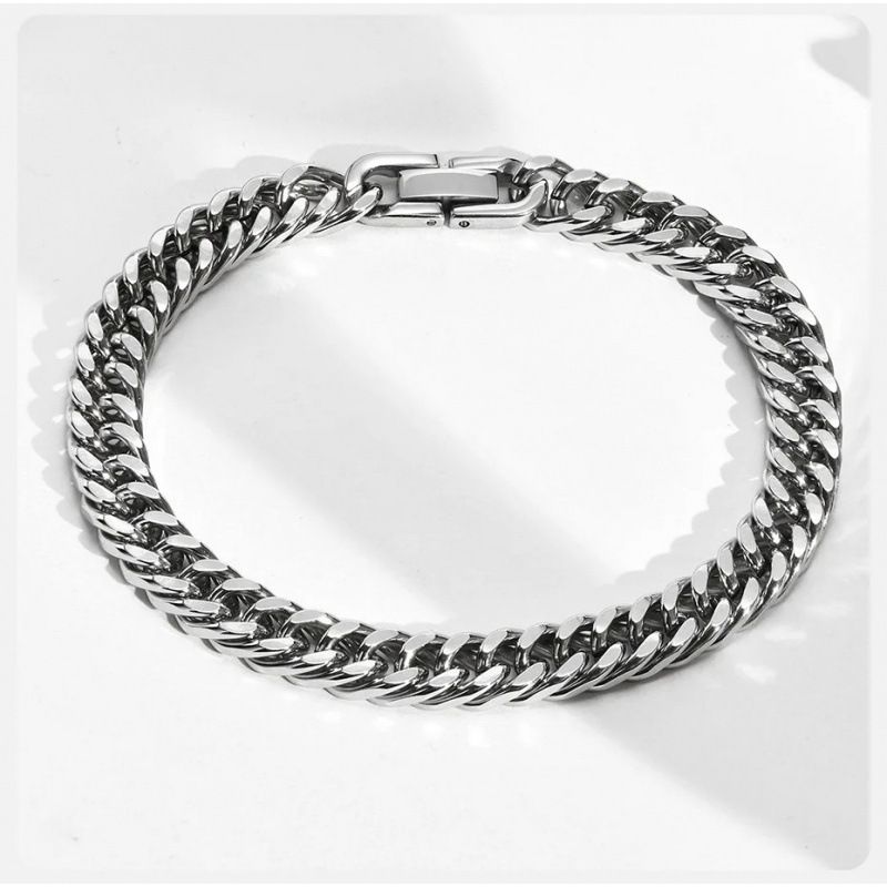 Fibbia semplice da uomo per gioielli, nuovo bracciale cubano transfrontaliero, stile hip-hop europeo e americano, in titanio e acciaio inossidabile_voghion.com