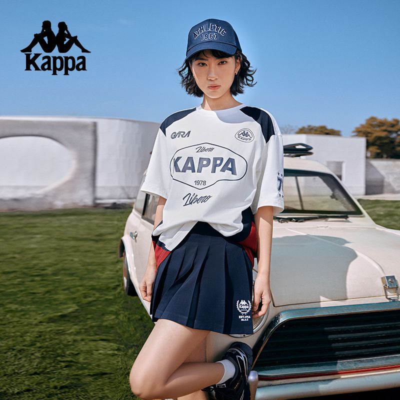 Kappa卡帕背靠背运动t恤男夏季新款休闲纯棉短袖情侣款美式上衣女 图片 2